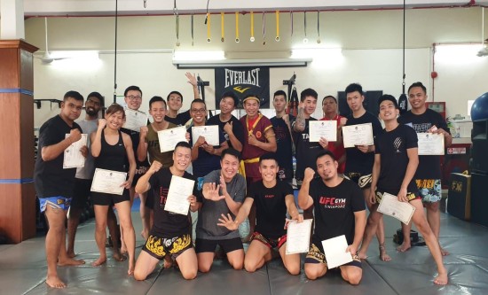 Happy coaches expressing their gratitude and intention to further study the Art of Muay Thai Boran